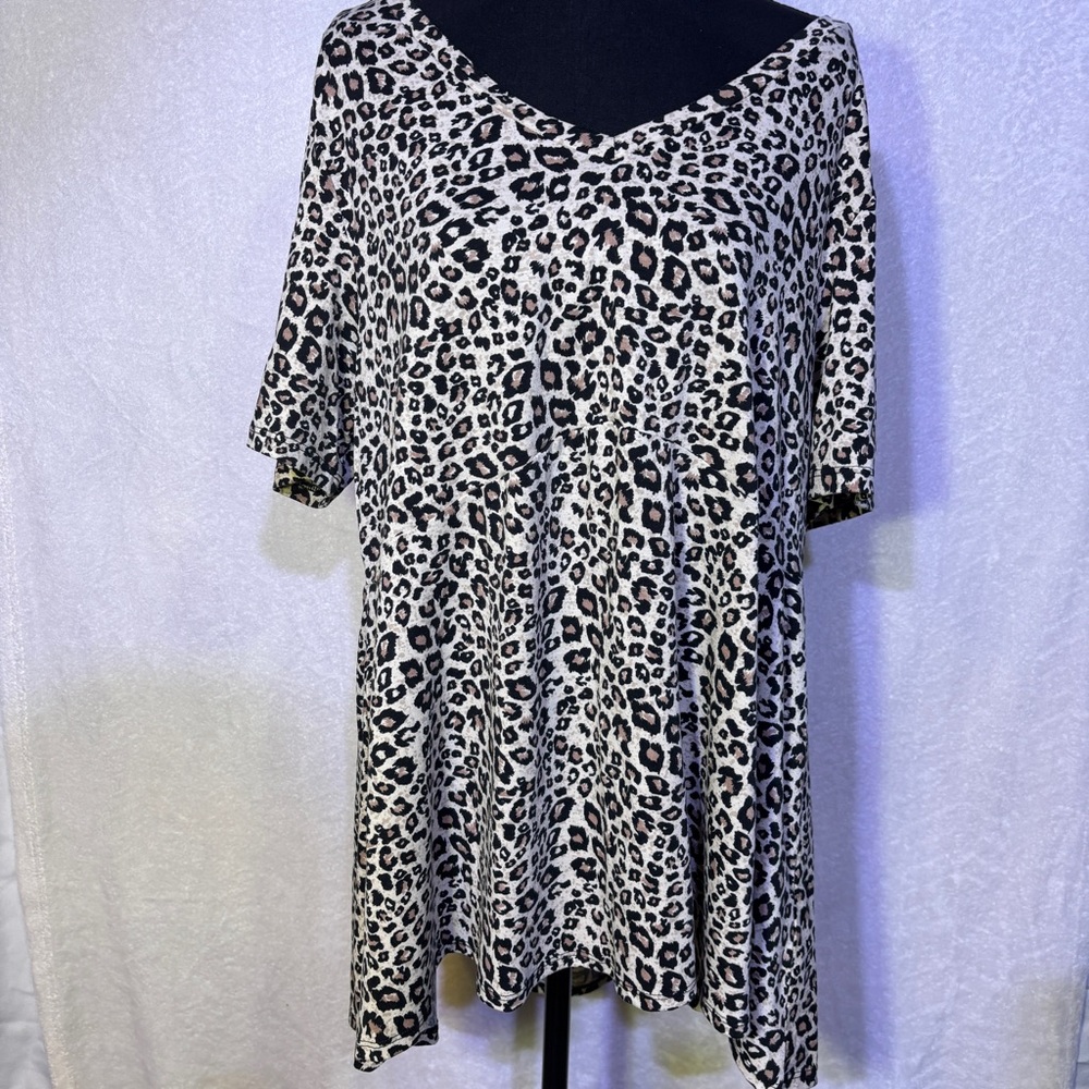 LuLaRoe Asymmetrical Black and White Animal Print Tunic